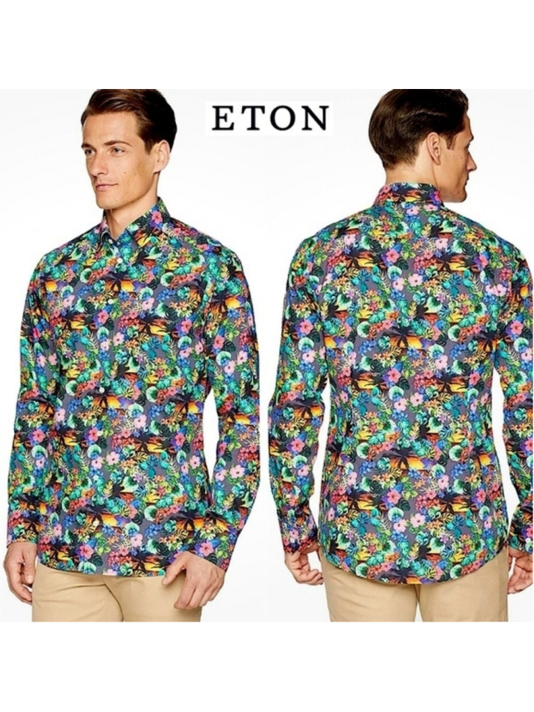 Eton Men's Multicolor Floral Shirt Size 15(S) Bnwt